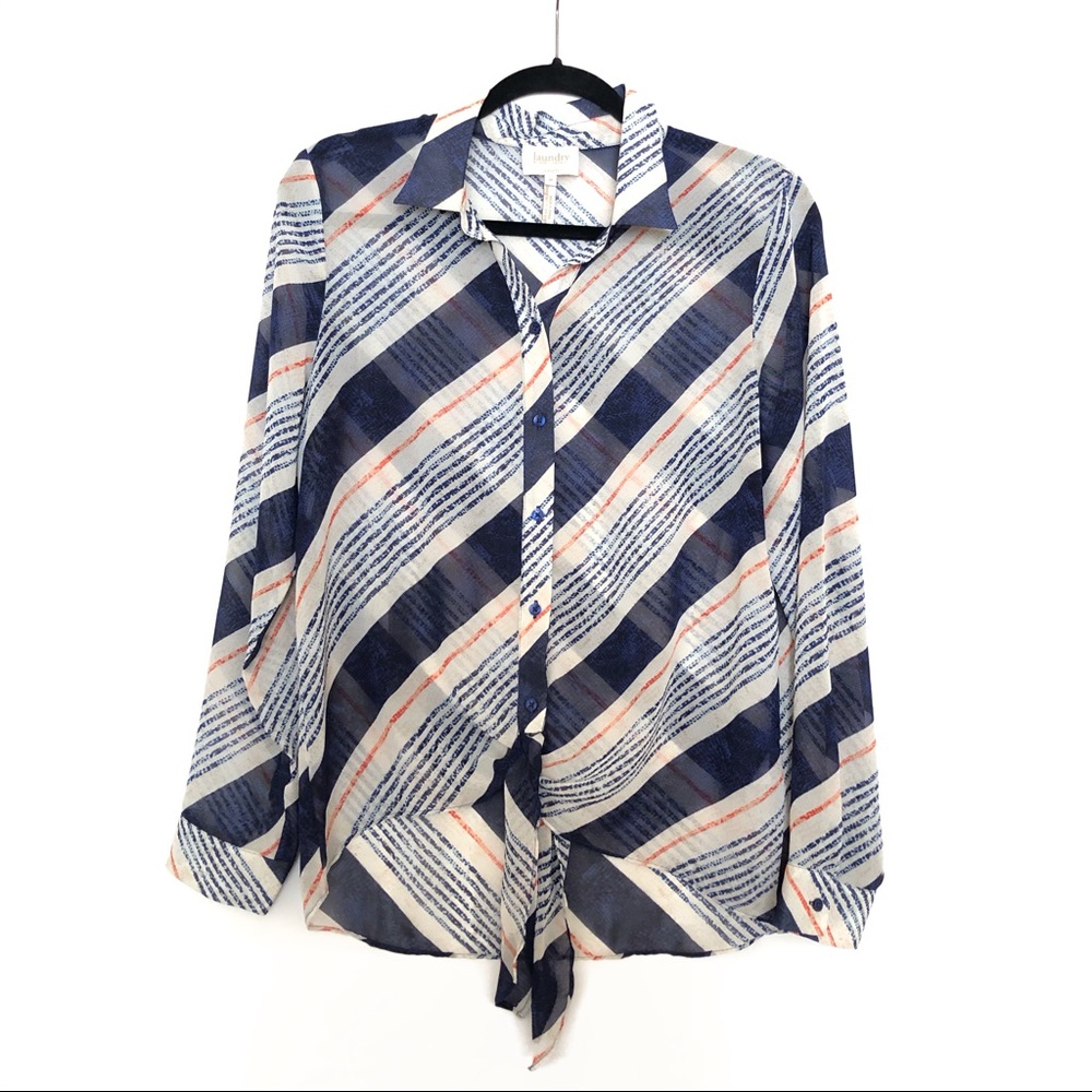 Laundry Striped Blouse Sz M